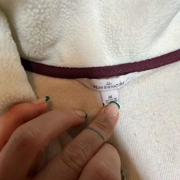 L.L. Bean Cream Sherpa Sweater for Cozy Comfort - Picture 5 of 6